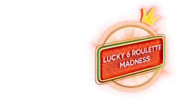 Значок с надписью Lucky 6 Roulette Madness, символизирующий промоакцию рулетки в Дрип онлайн-казино.